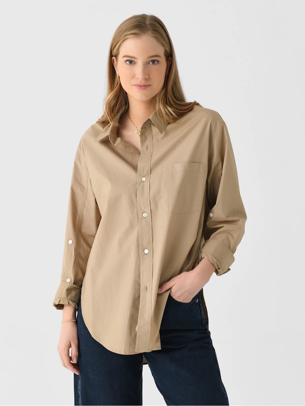 Citizens Of Humanity Kayla Beige Button-Down Shirt